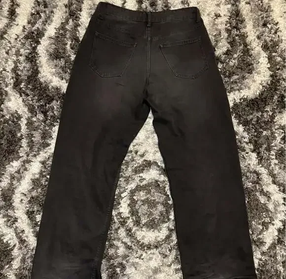 BoohooMAN Baggy Straight Leg Washed Black Jeans - Picture 2 of 5